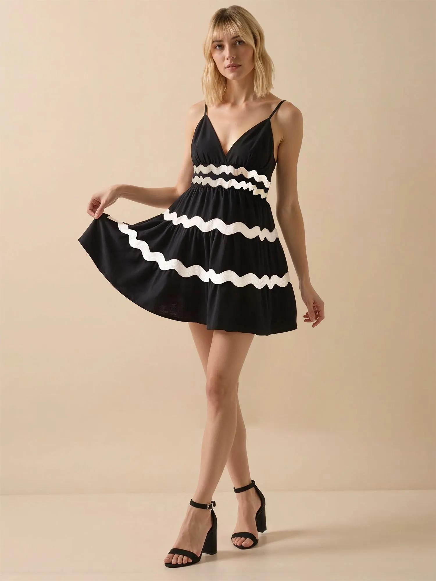 Rick Rack Trim Mini Shift Sun Dress