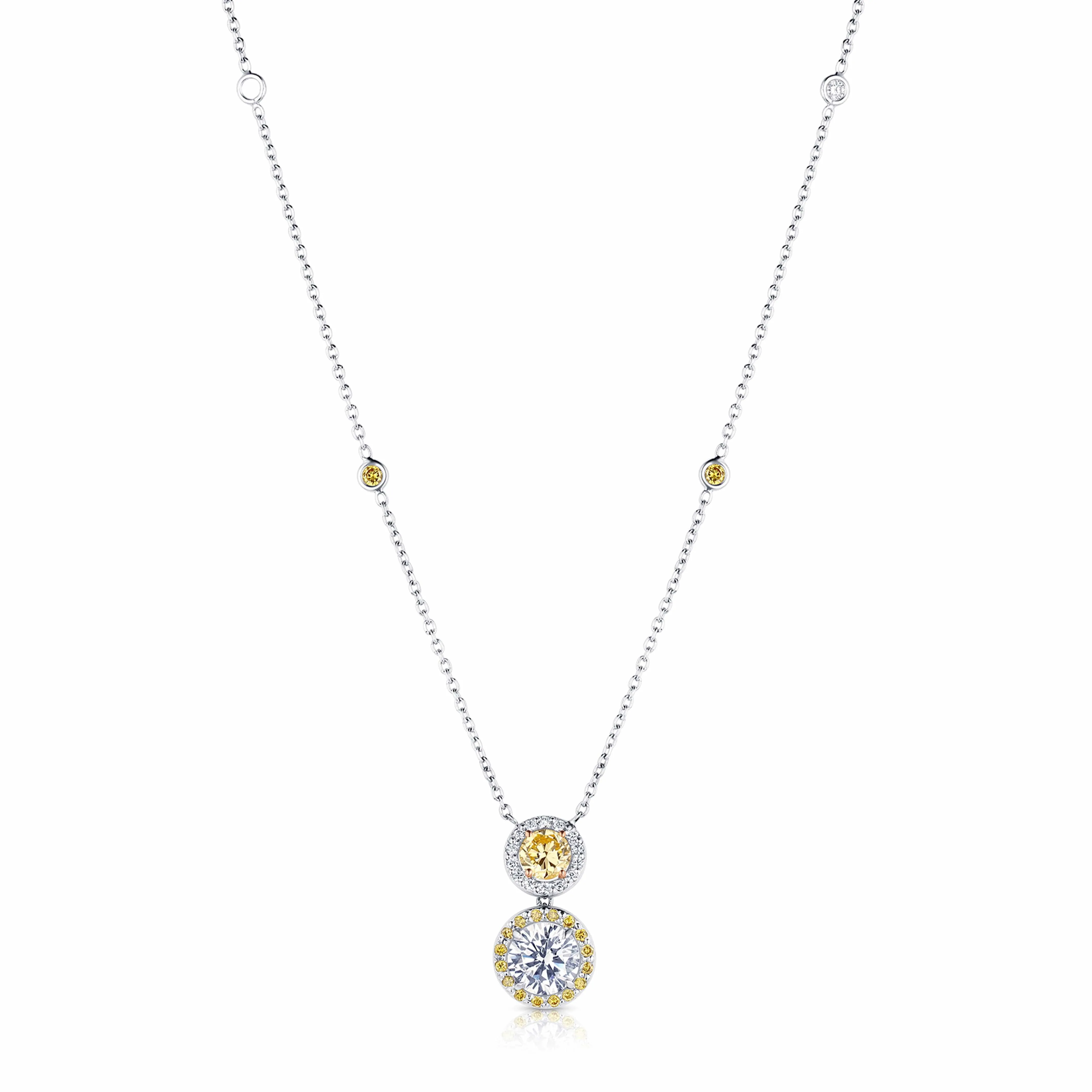 Rivière Platinum Fancy Yellow-Orange Diamond Necklace, GIA Certified