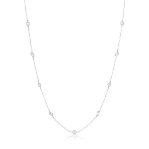 Rivière Platinum Multi Shaped Diamonds by the Yard Necklace