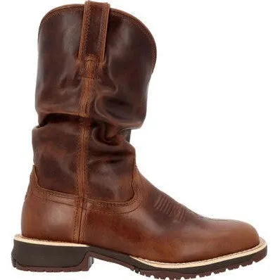 Rocky Women's Rosemary 11" Square Toe Western Boot -Brown- RKW0402