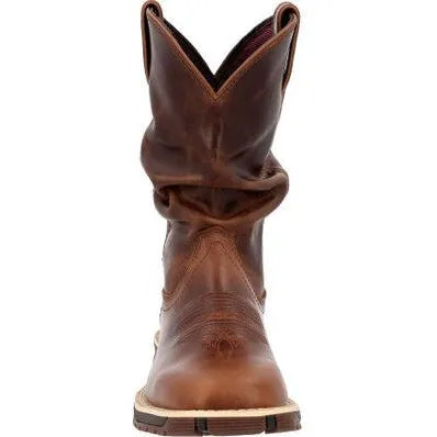 Rocky Women's Rosemary 11" Square Toe Western Boot -Brown- RKW0402