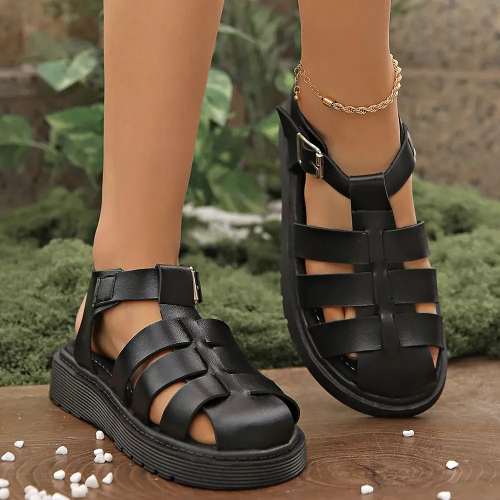 Round Toe Flats Sandals
