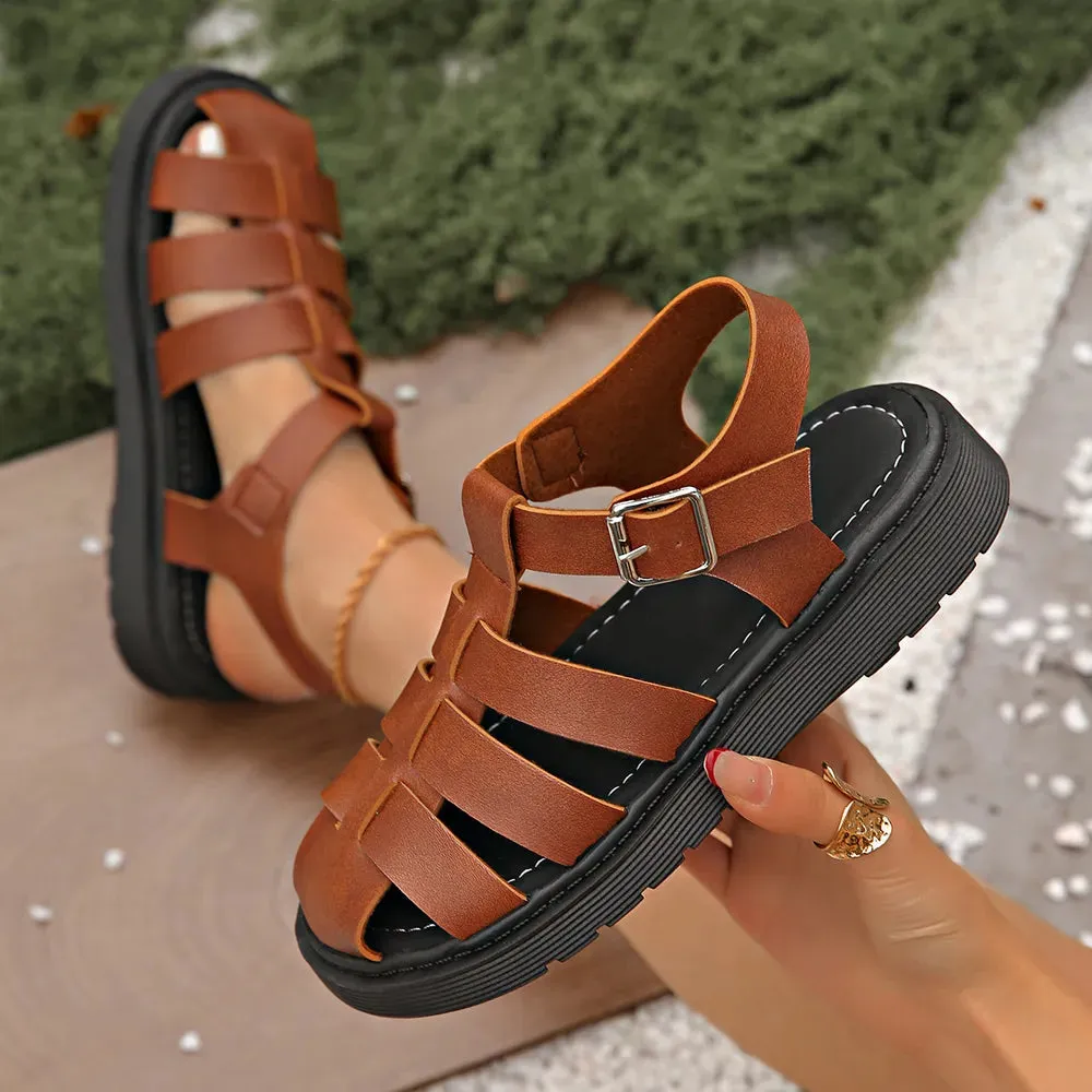 Round Toe Flats Sandals
