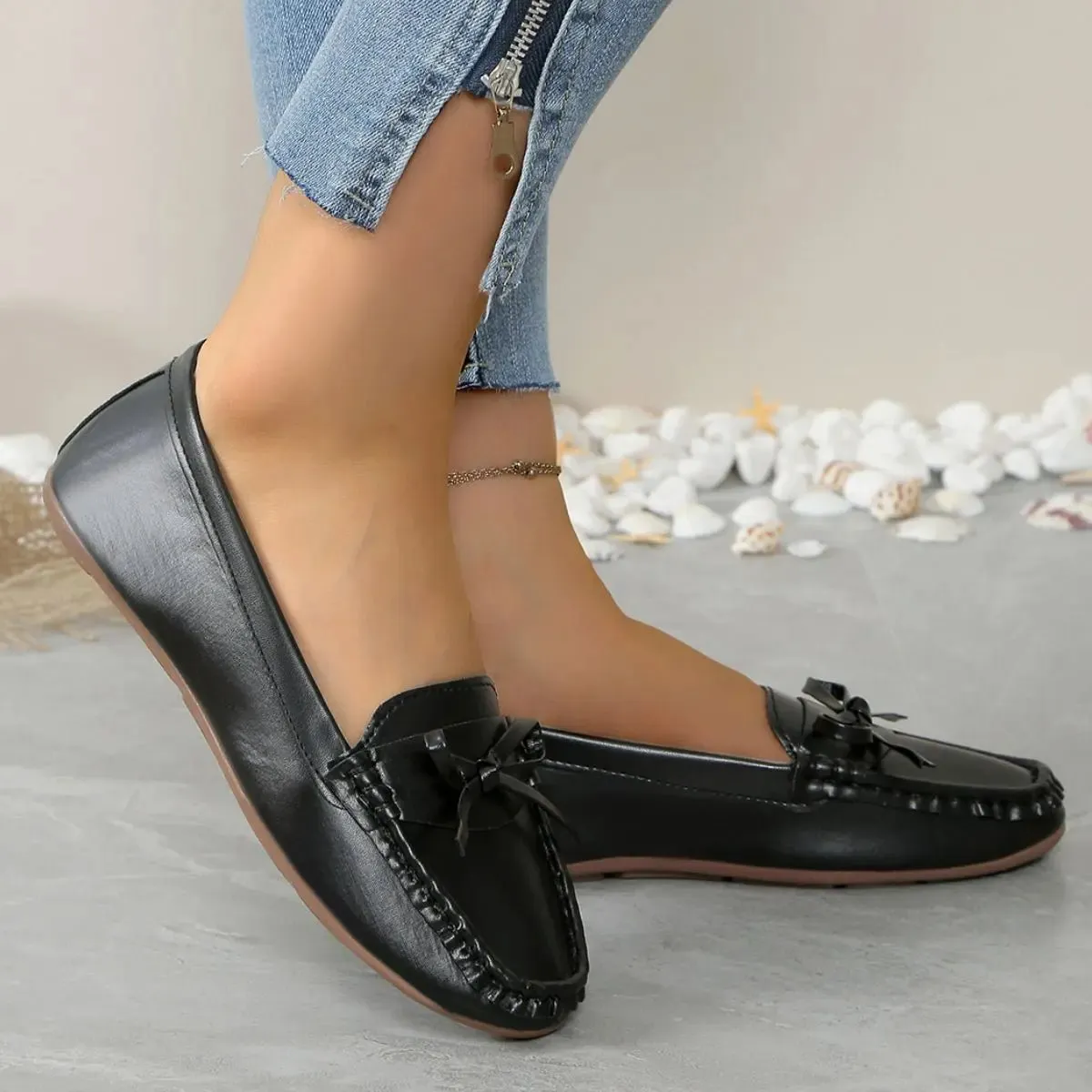 Round Toe Flats Slip-Ons