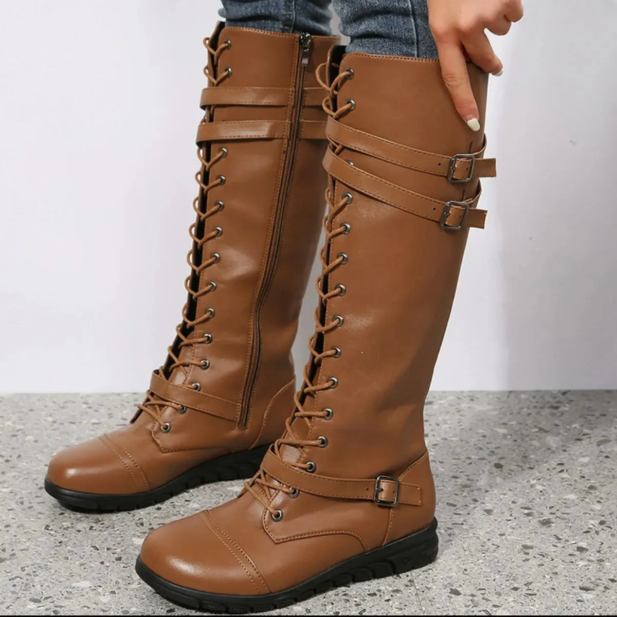 Round Toe Platform Boots