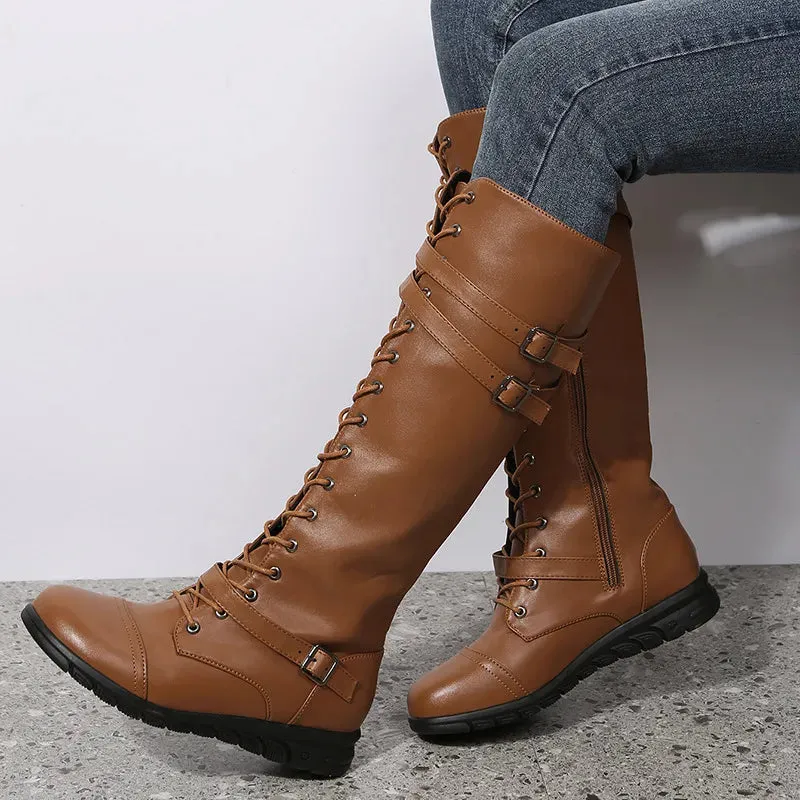 Round Toe Platform Boots