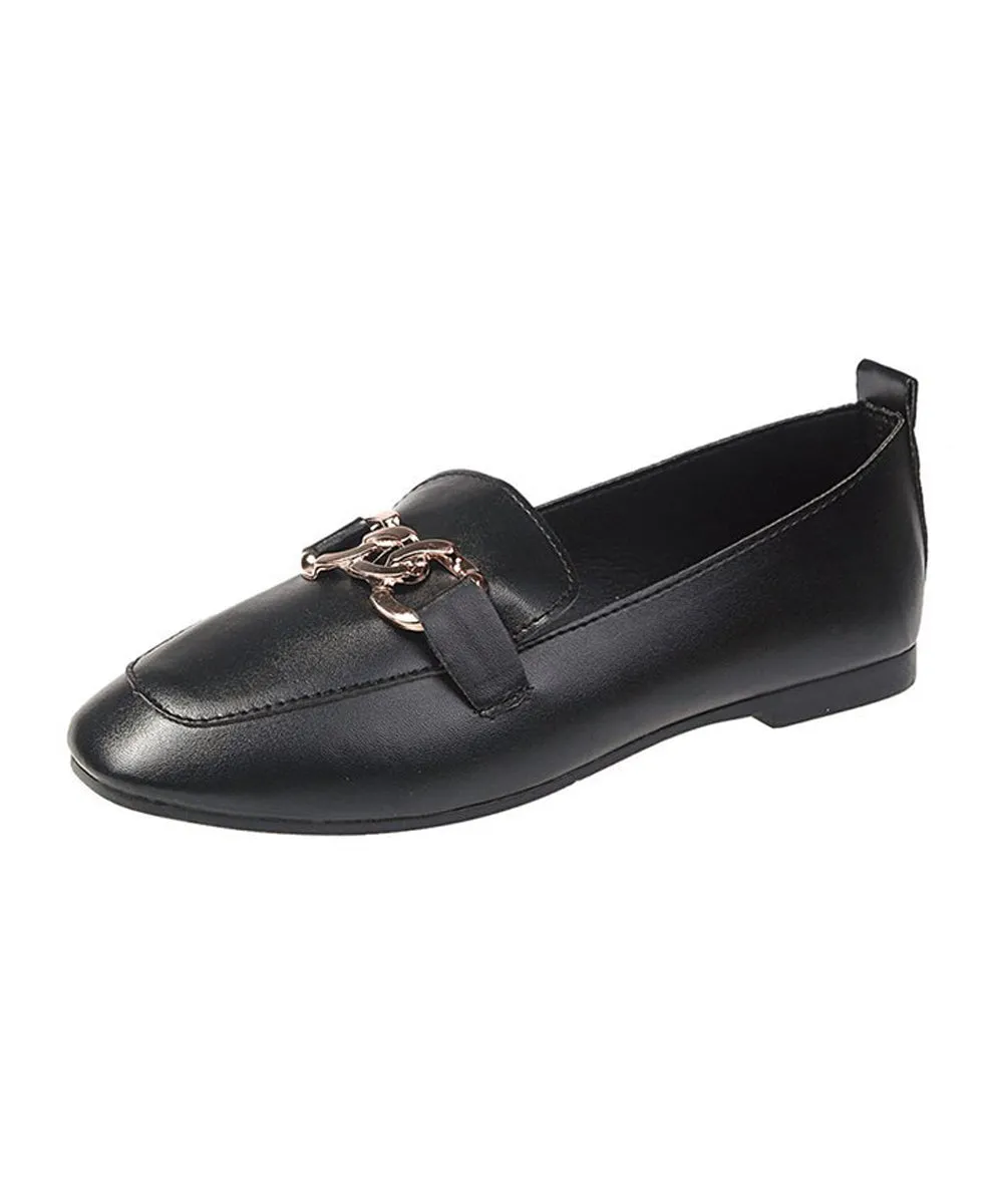 RXFSP Retro Square Toe Lazy Shoes