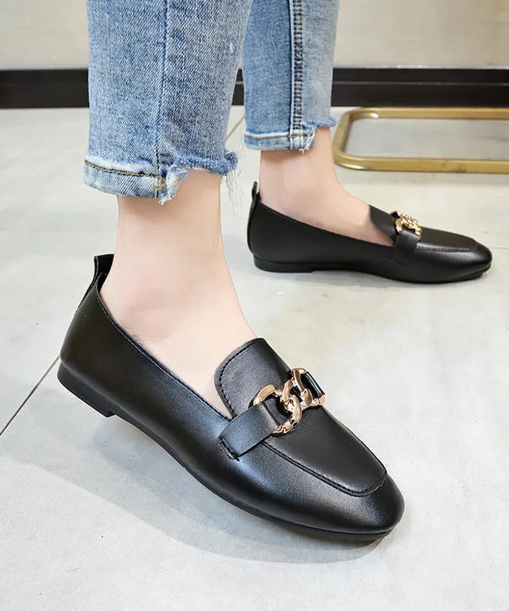 RXFSP Retro Square Toe Lazy Shoes