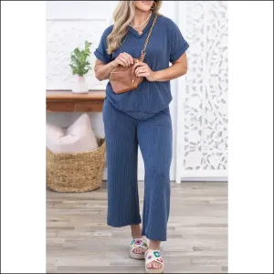 Sail Blue Size Ribbed Set: Wide Leg Pants  Fabulous! ✨ Needful Things