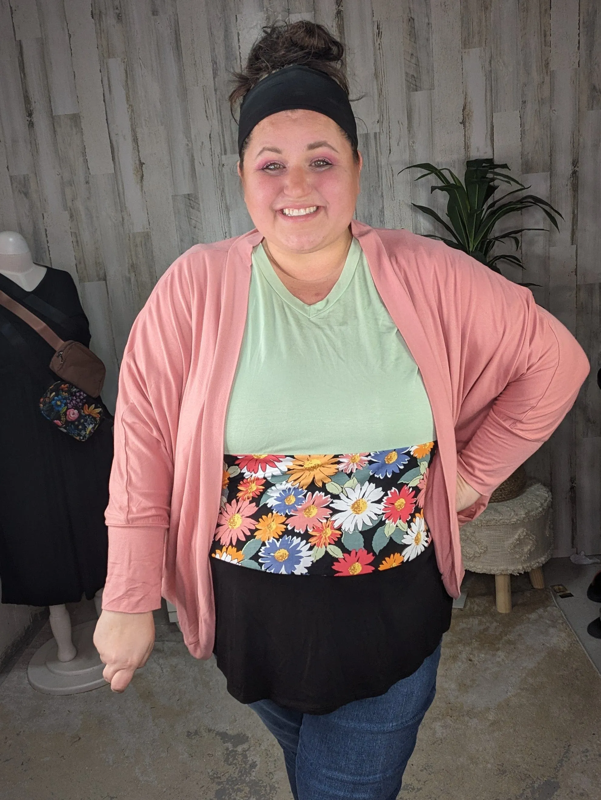 SALE- Maren Sage & Floral Tiered Tee