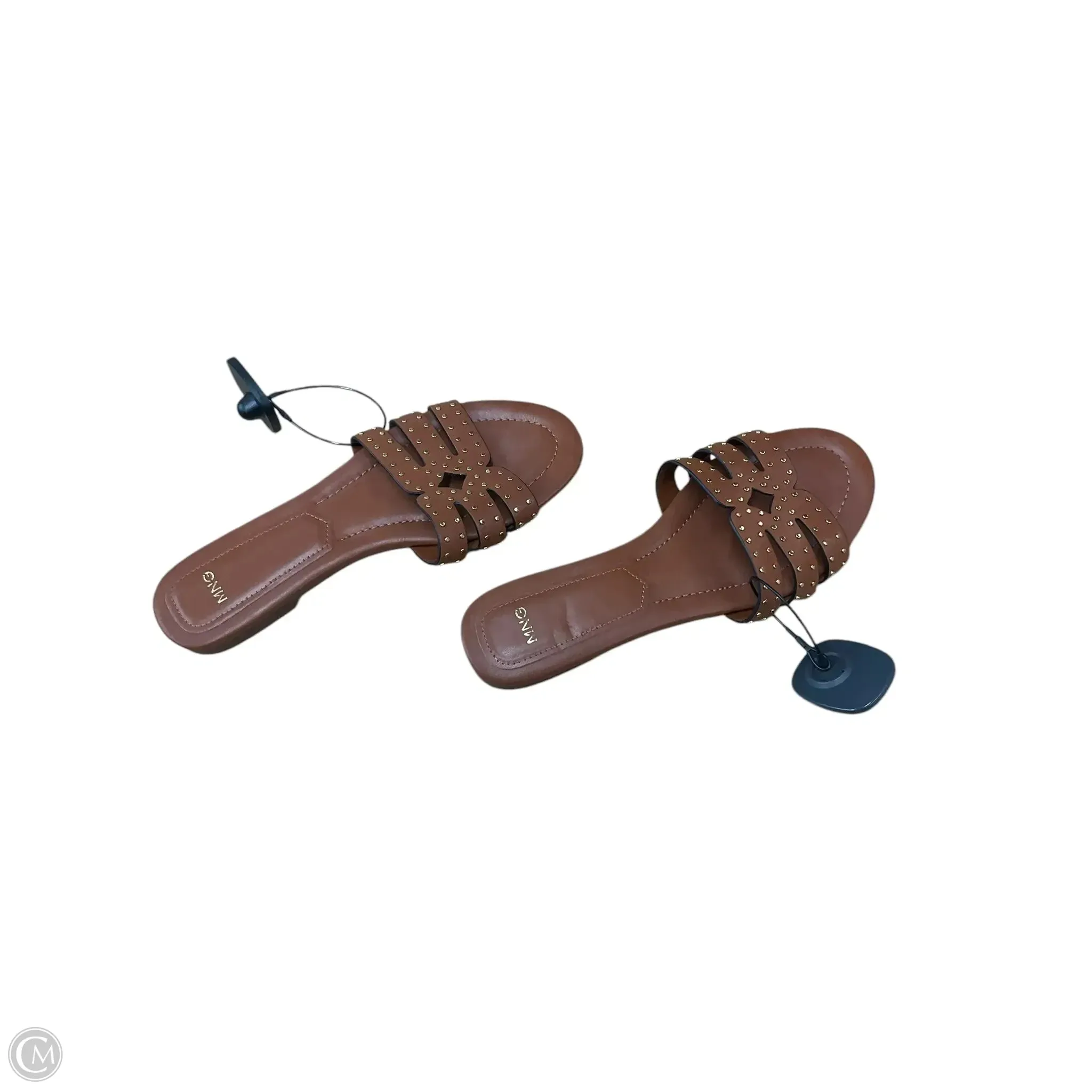 Sandals Flats By Mng In Brown, Size: 8.5