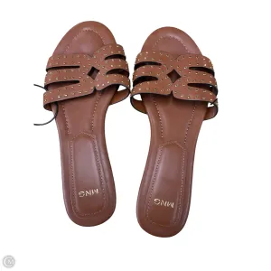 Sandals Flats By Mng In Brown, Size: 8.5