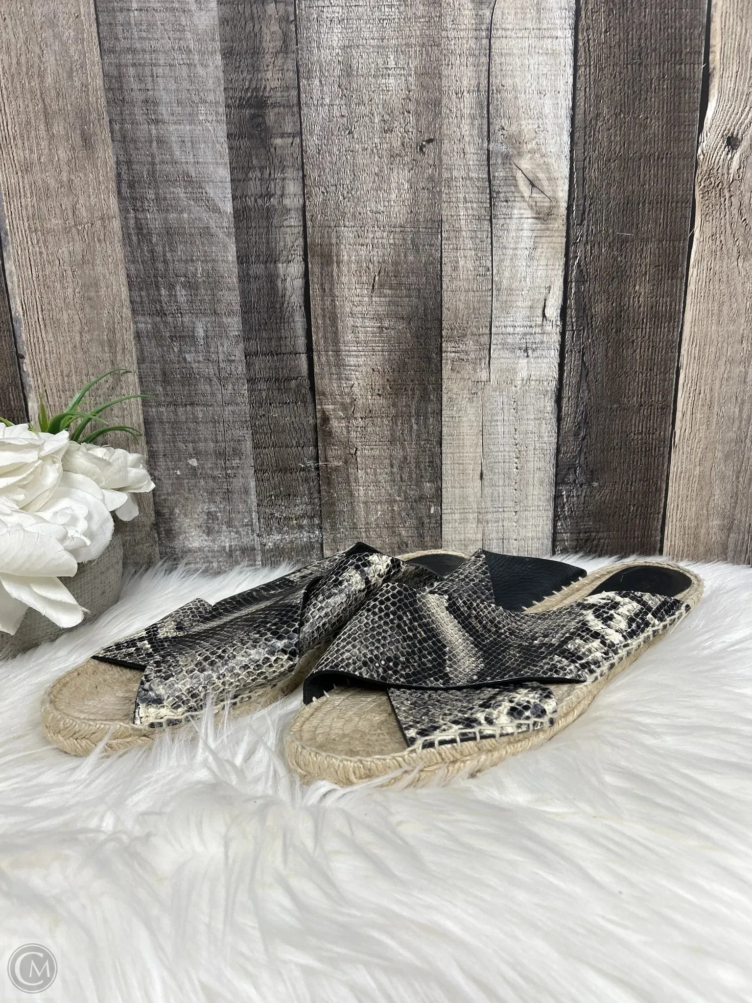 Sandals Flats By Vince In Snakeskin Print, Size: 11