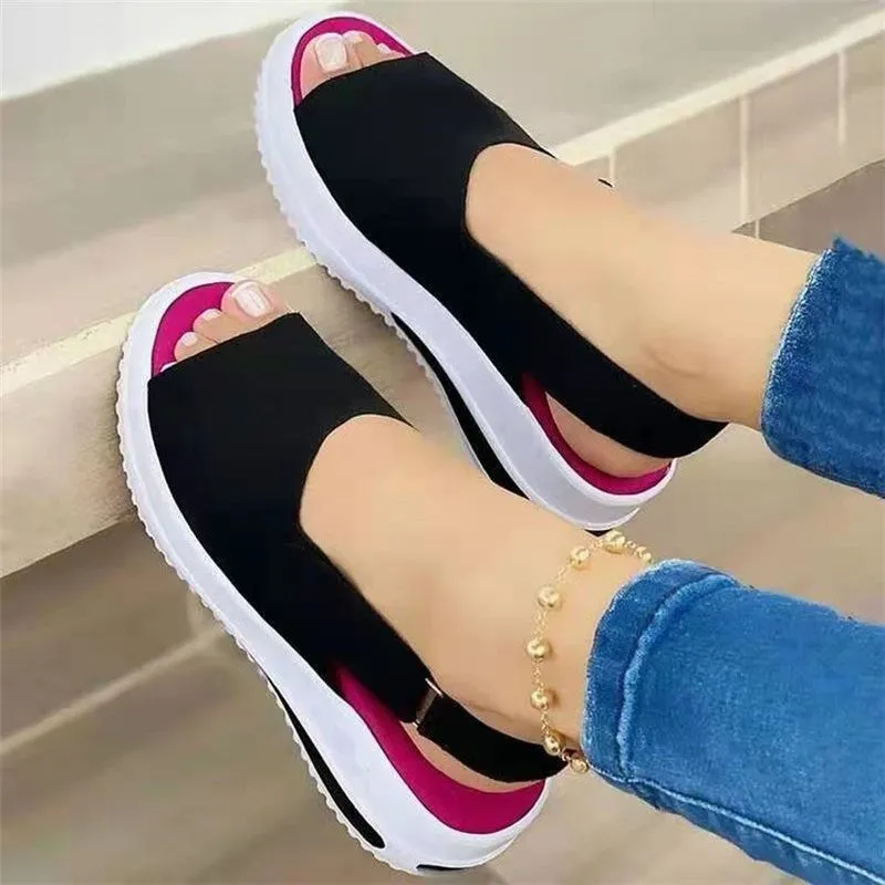 Sandals Soft Stitching Ladies Sandals Comfortable Flat Sandals Open Toe Beach Shoes Footwear