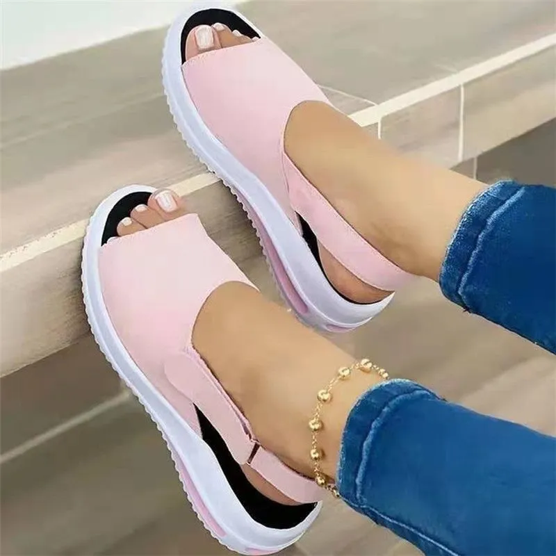 Sandals Soft Stitching Ladies Sandals Comfortable Flat Sandals Open Toe Beach Shoes Footwear