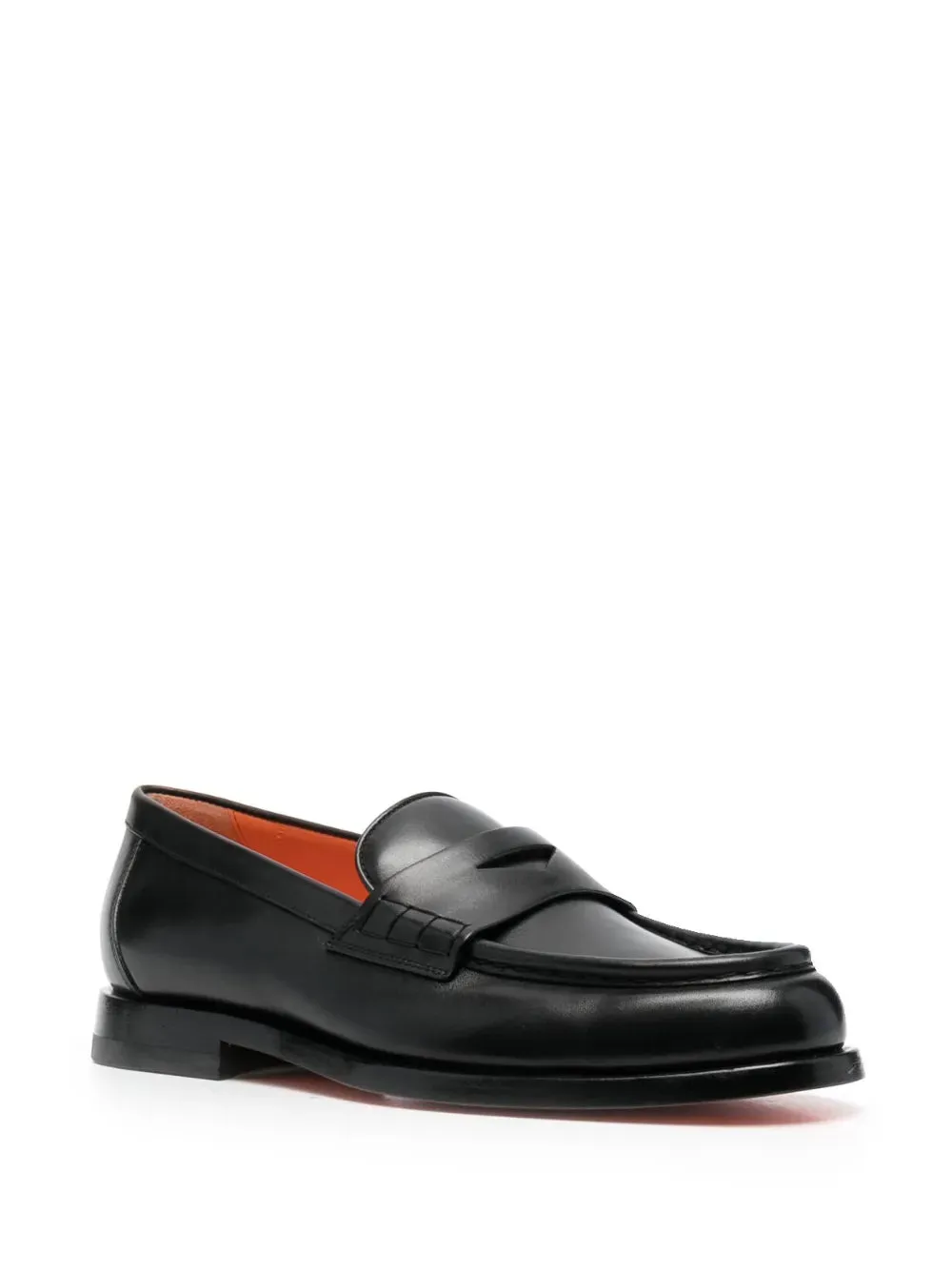 Santoni flat leather loafers