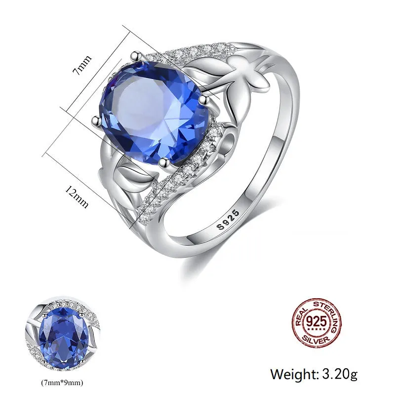 Sapphire Sterling Silver Women's Ring