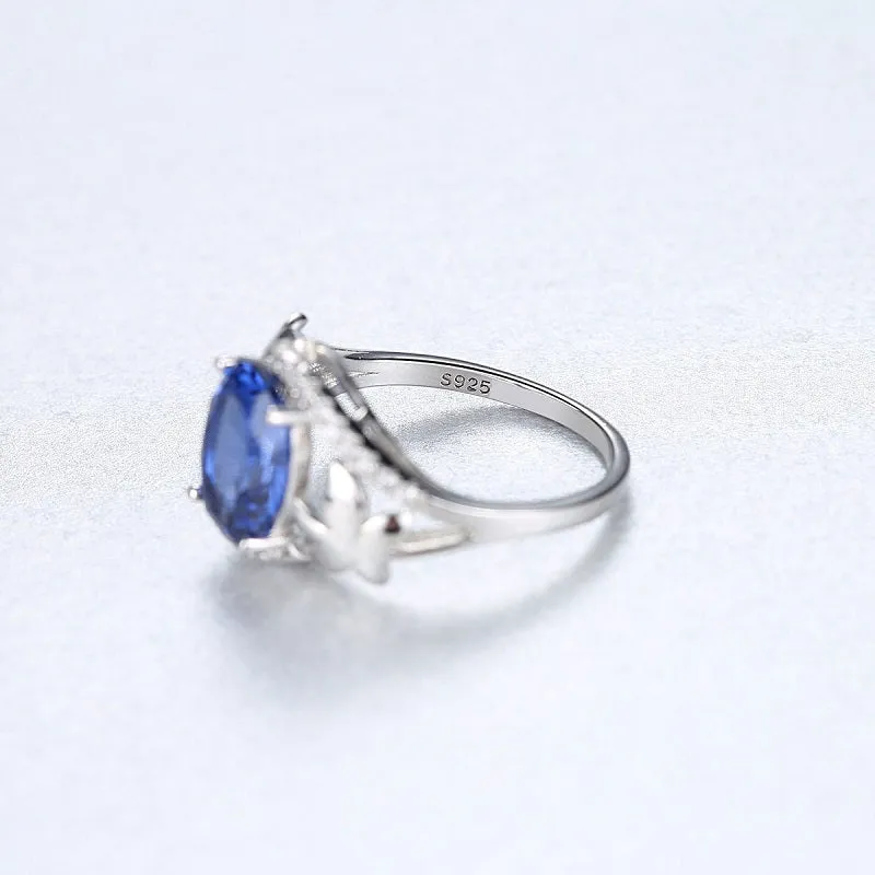 Sapphire Sterling Silver Women's Ring