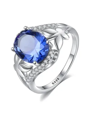Sapphire Sterling Silver Women's Ring