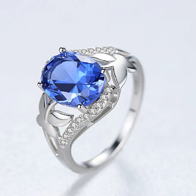 Sapphire Sterling Silver Women's Ring