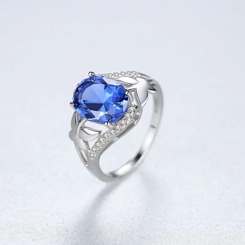 Sapphire Sterling Silver Women's Ring