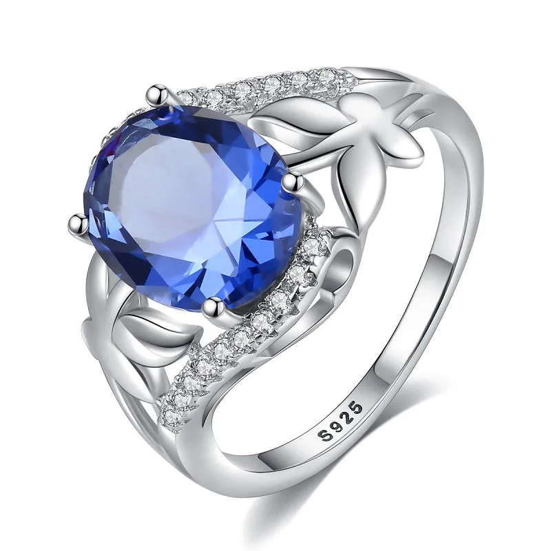 Sapphire Sterling Silver Women's Ring