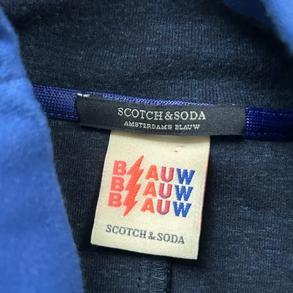 Scotch &amp; Soda Women's High Neck Colour Block Sweater Blue Size Small