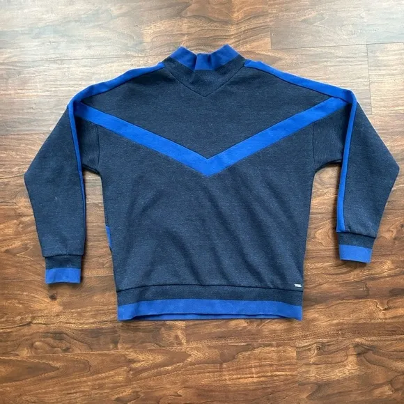 Scotch &amp; Soda Women's High Neck Colour Block Sweater Blue Size Small