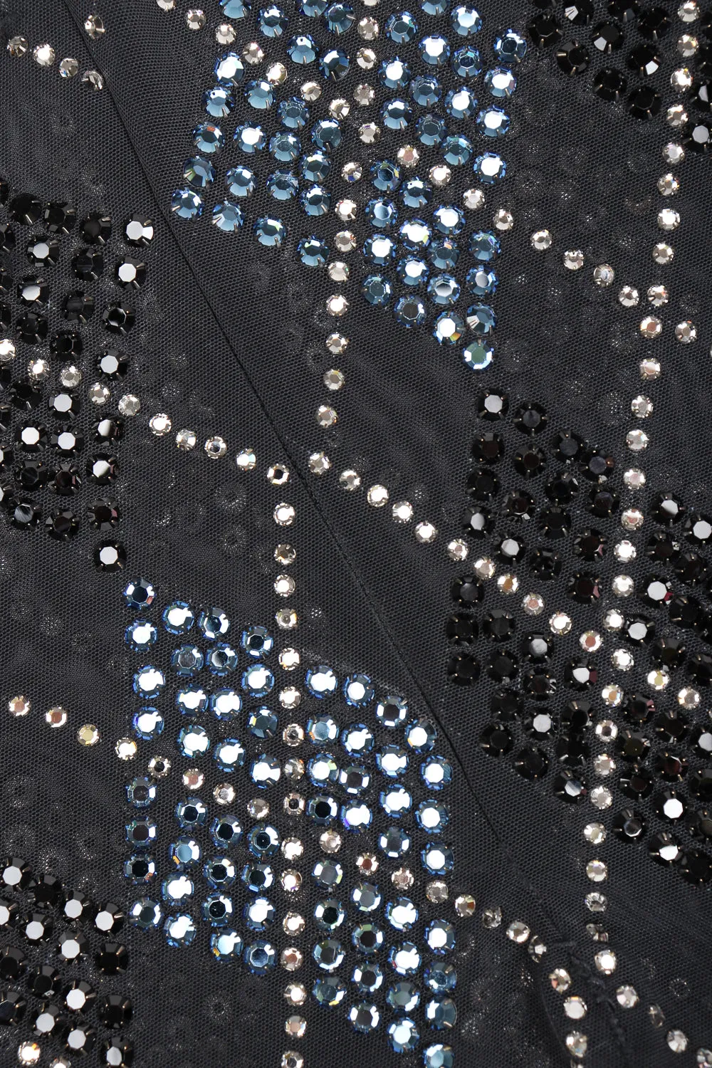 Sheer Rhinestone Argyle Top