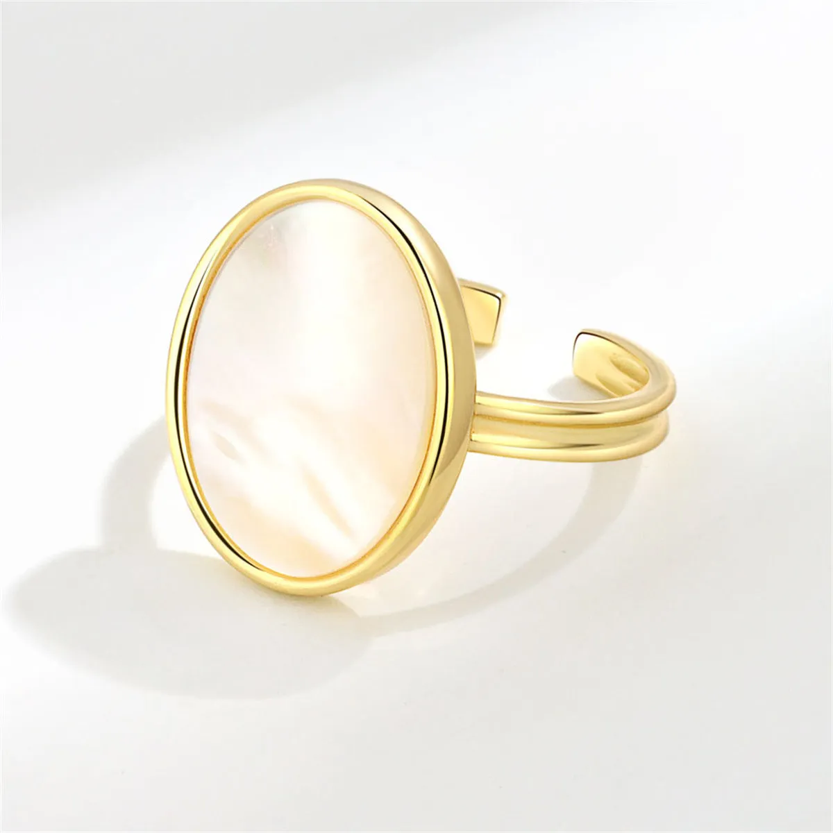 Shell & 18K Gold-Plated Oval Open Ring