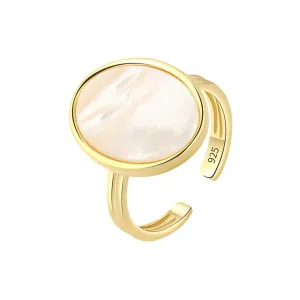 Shell & 18K Gold-Plated Oval Open Ring