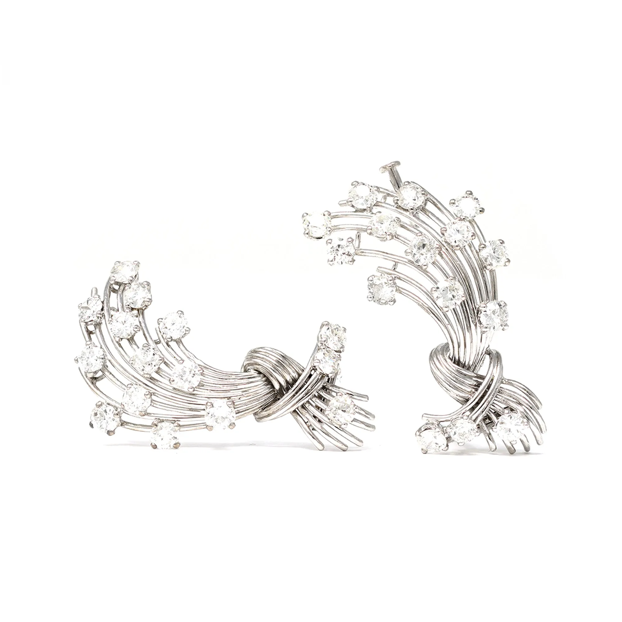 Signed Mauboussin Paris Pair of Clips in Platinum and 18k