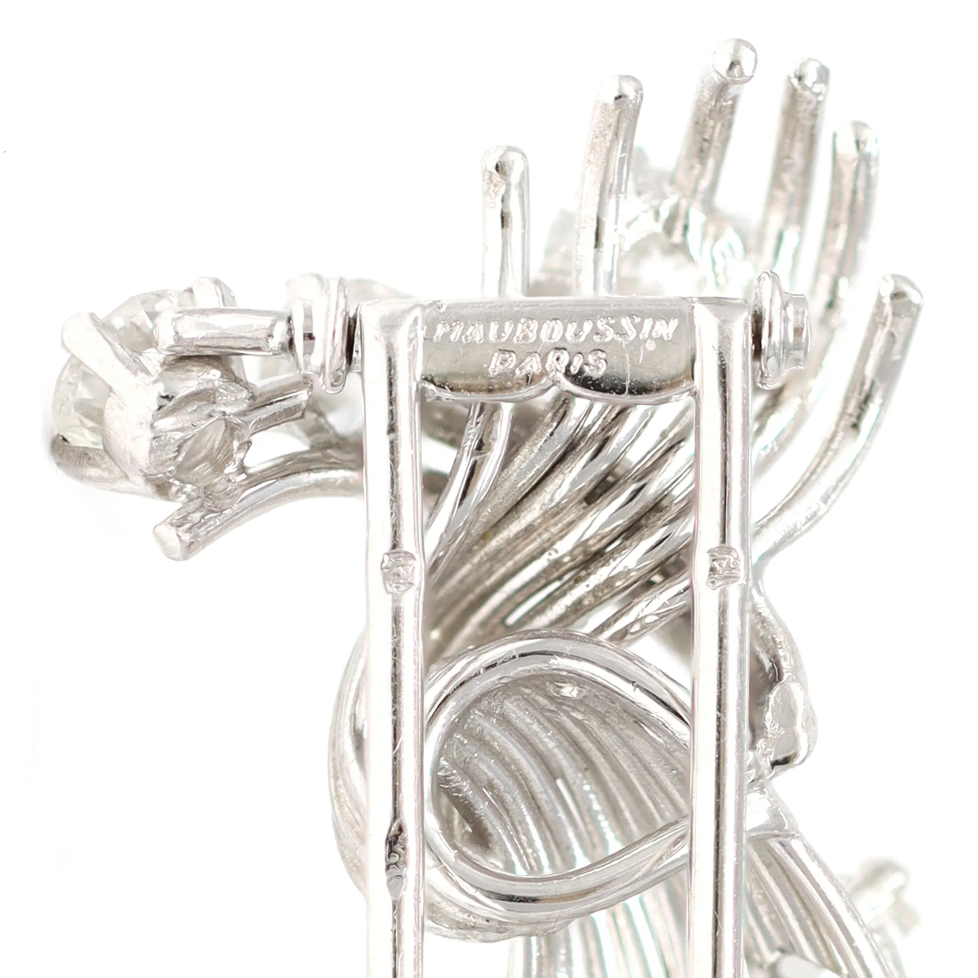 Signed Mauboussin Paris Pair of Clips in Platinum and 18k
