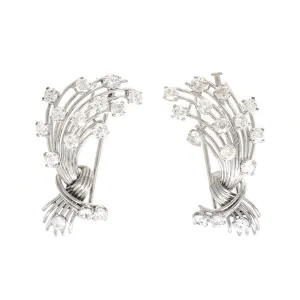 Signed Mauboussin Paris Pair of Clips in Platinum and 18k