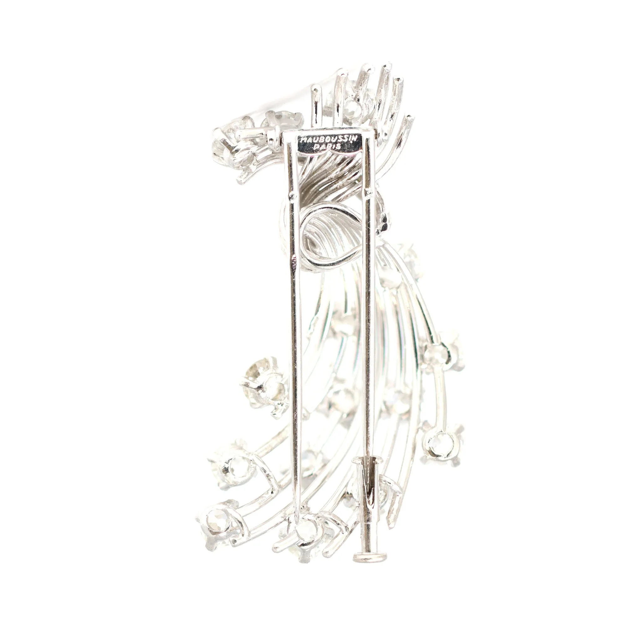 Signed Mauboussin Paris Pair of Clips in Platinum and 18k