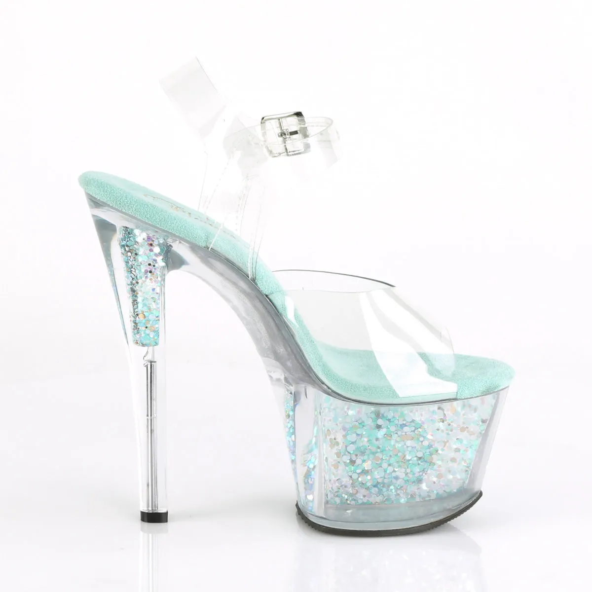 SKY-308CF  Clear/Clear-Aqua Iridescent Glitter