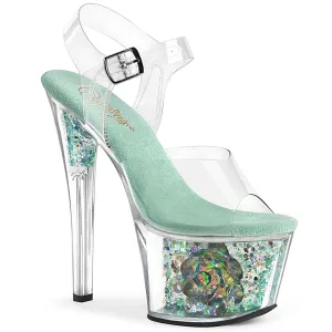 SKY-308CF  Clear/Clear-Aqua Iridescent Glitter