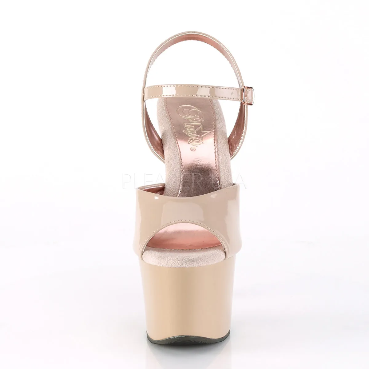 SKY-309TT  Nude Patent/Nude-Rose Gold Chrome