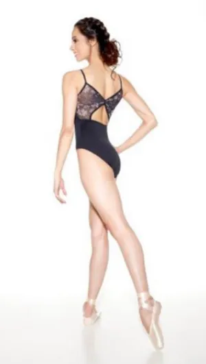 So Danca Thin Strap Floral Mesh Leotard