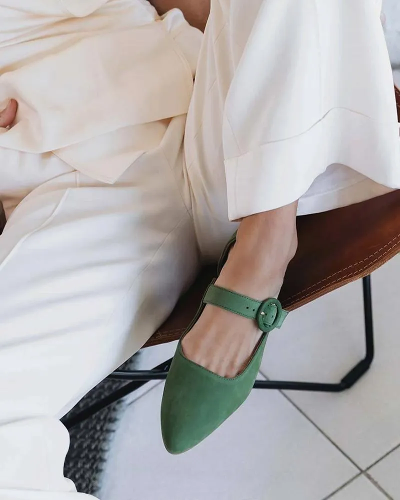Solid Pointed Toe One Bandage Jenny Shoes