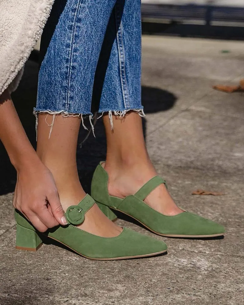 Solid Pointed Toe One Bandage Jenny Shoes