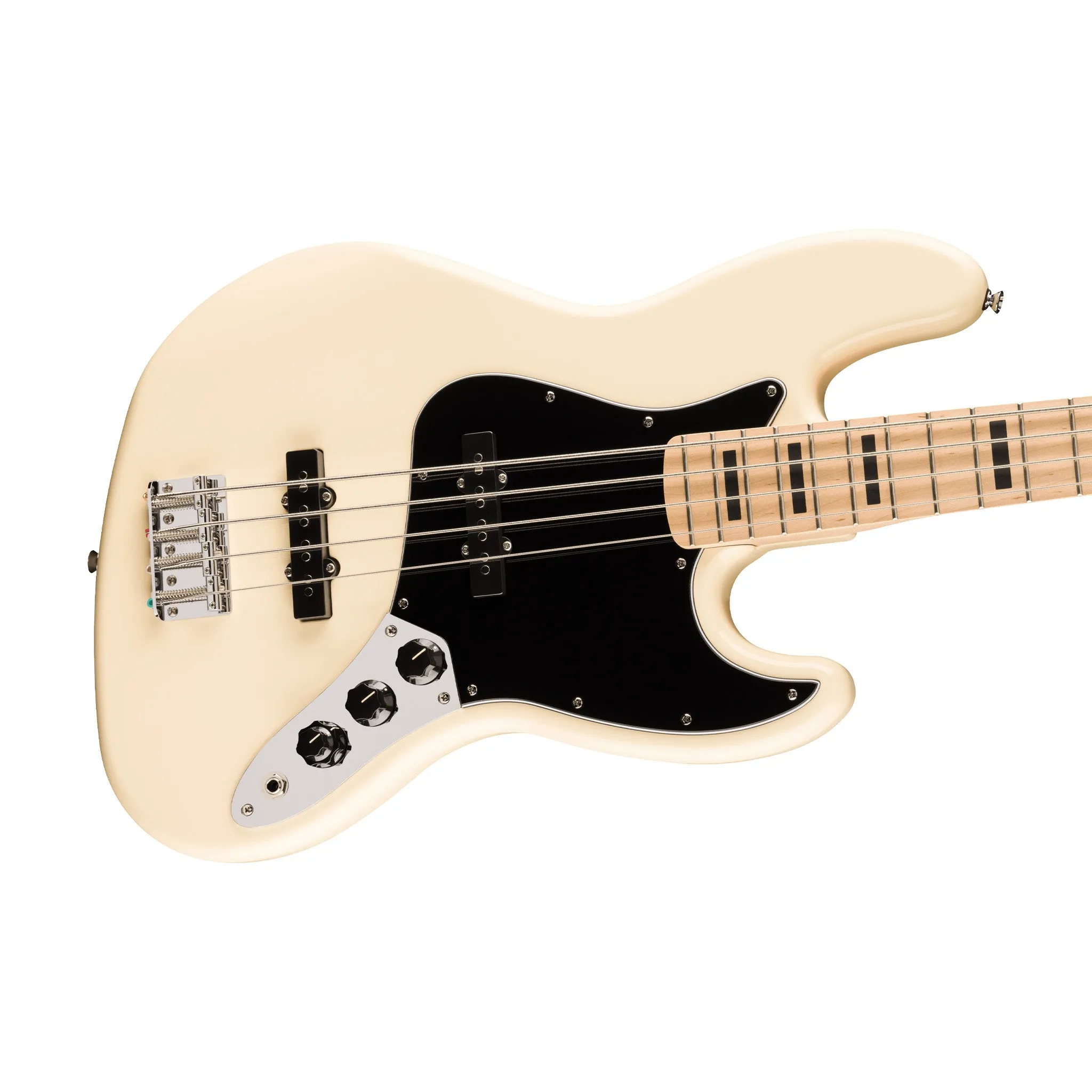 Squier Affinity Series Active Jazz Bass Guitar, Maple FB, Olympic White