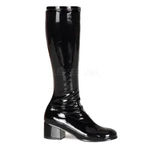 SS-RETRO-300 Go Go Boot | Black Patent