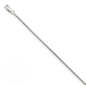 Sterling Silver 1.2mm Round Snake Chain w/ Lobster Closure - Various Lengths