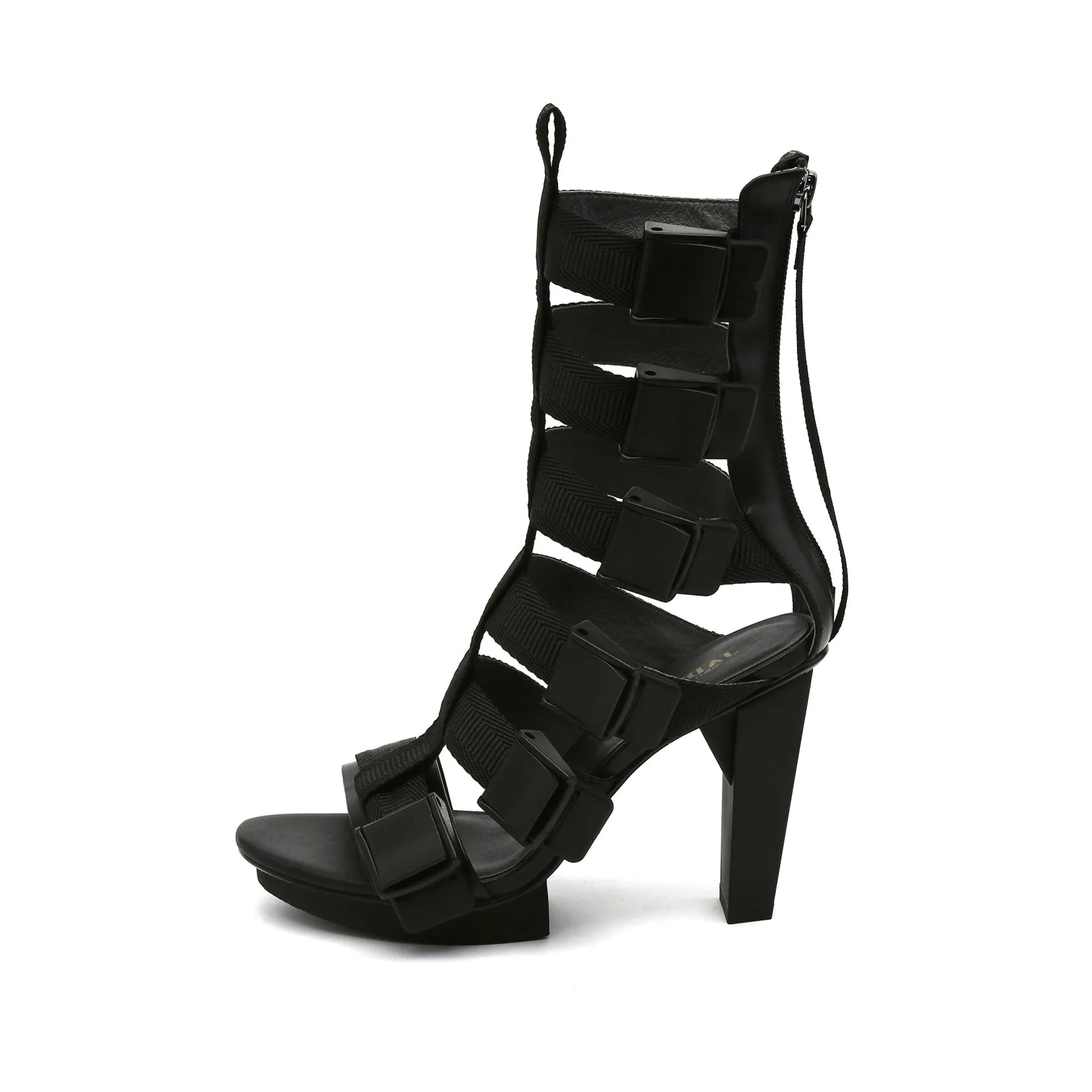 Strappy Gold-Heel Gladiators- High Heel Sandals