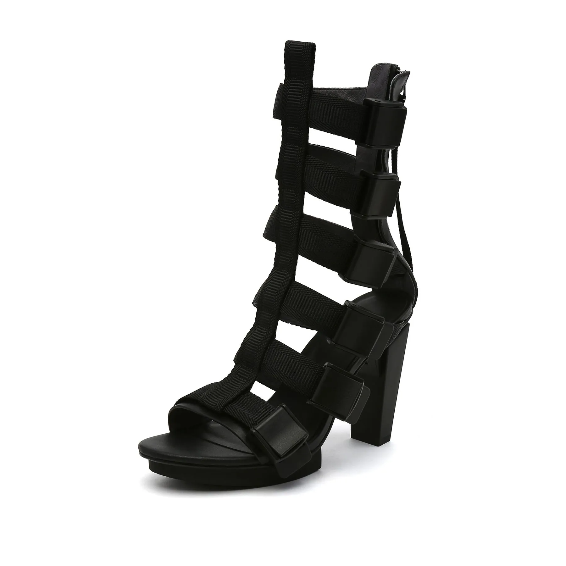 Strappy Gold-Heel Gladiators- High Heel Sandals