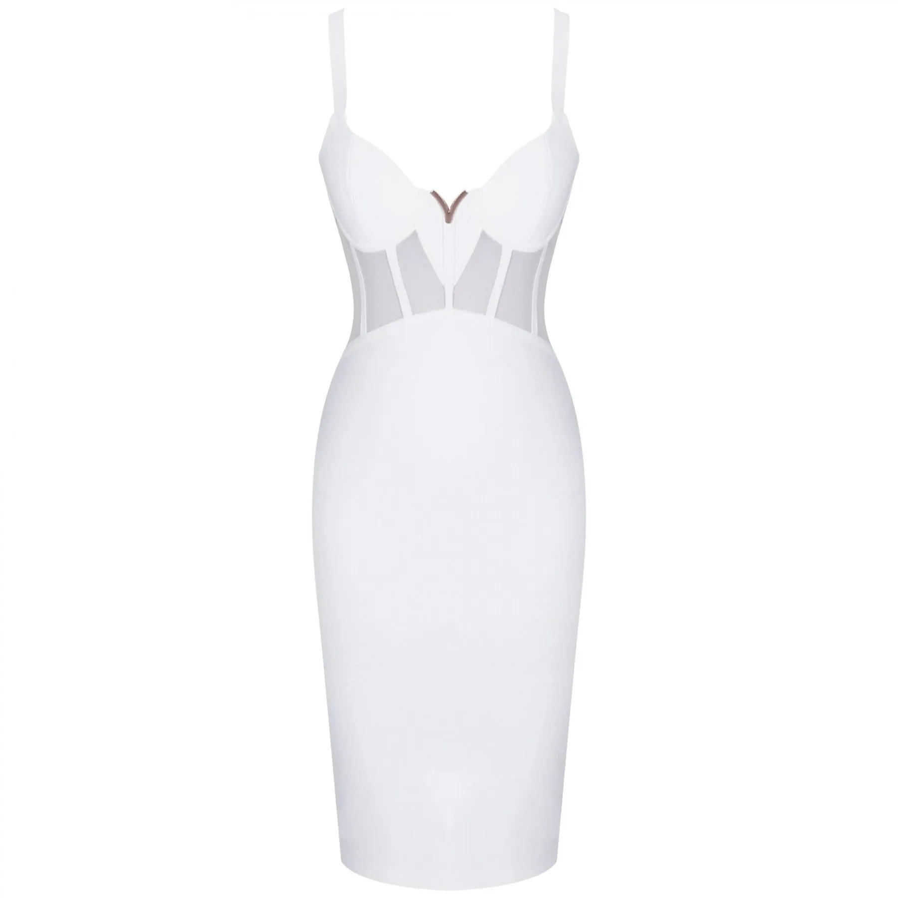 Strappy Sleeveless Mesh Midi Bandage Dress PF19006