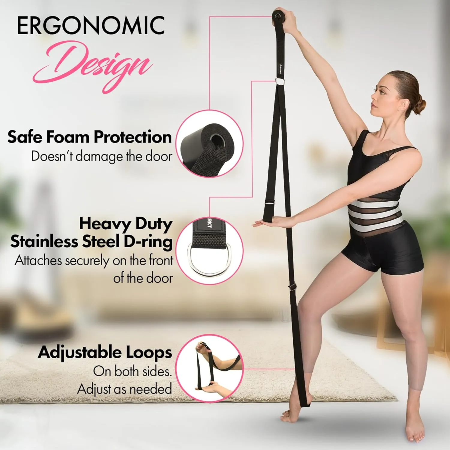 Stretching Strap With Door Anchor - Stretching Equipment to Improve Legs Flexibility