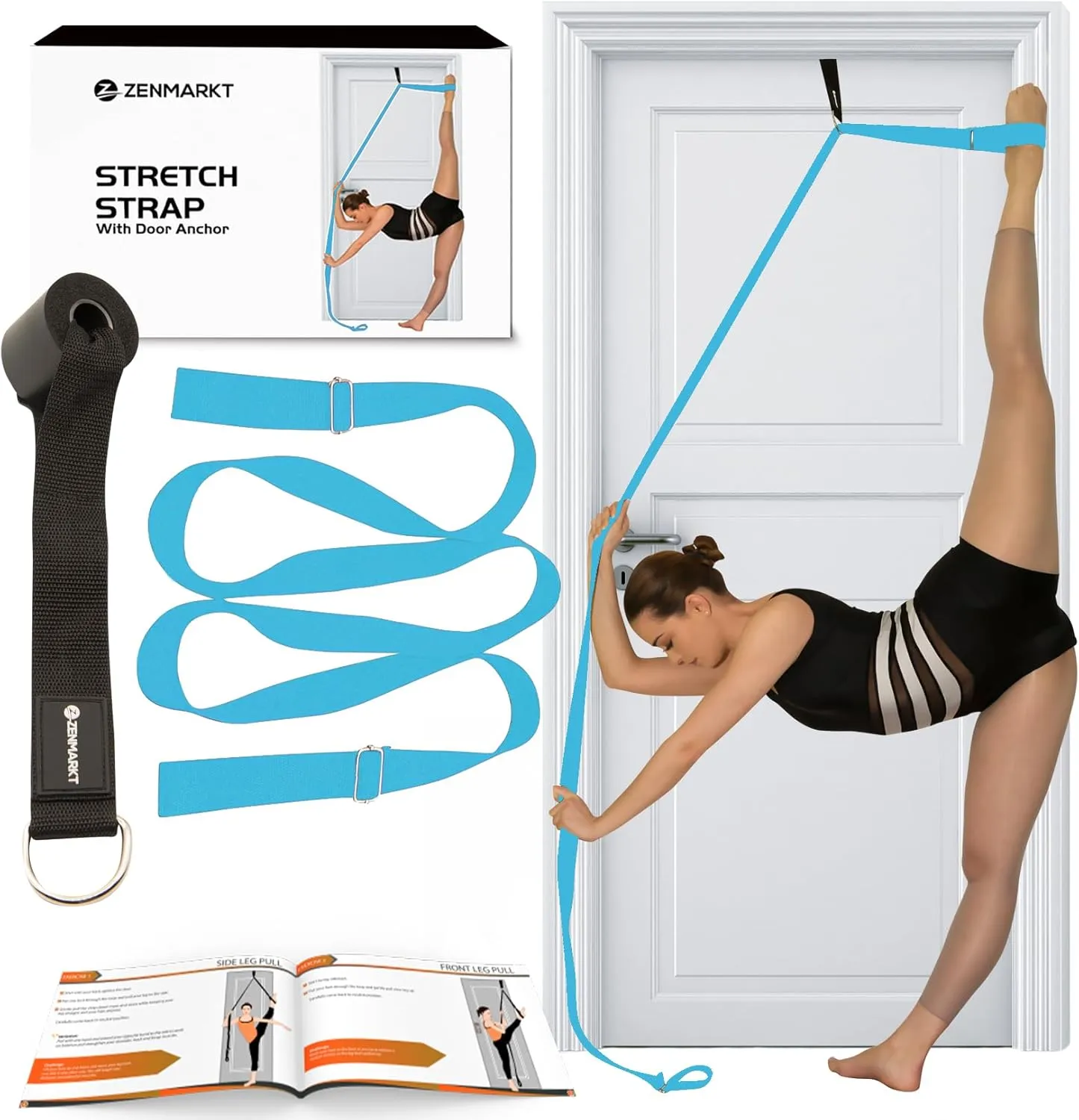 Stretching Strap With Door Anchor - Stretching Equipment to Improve Legs Flexibility
