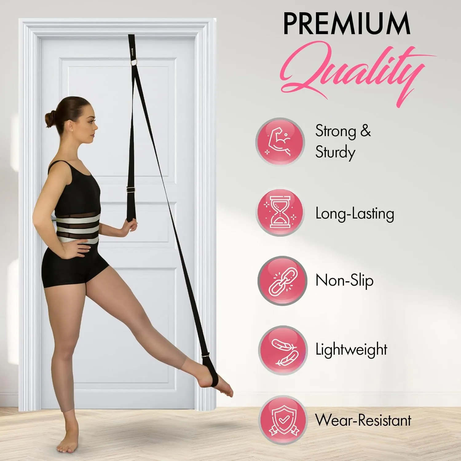 Stretching Strap With Door Anchor - Stretching Equipment to Improve Legs Flexibility